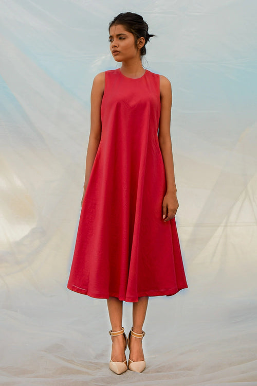 Red Flared Dress