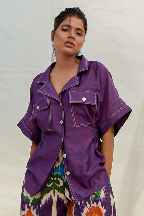 Waist Cinch Purple Shirt