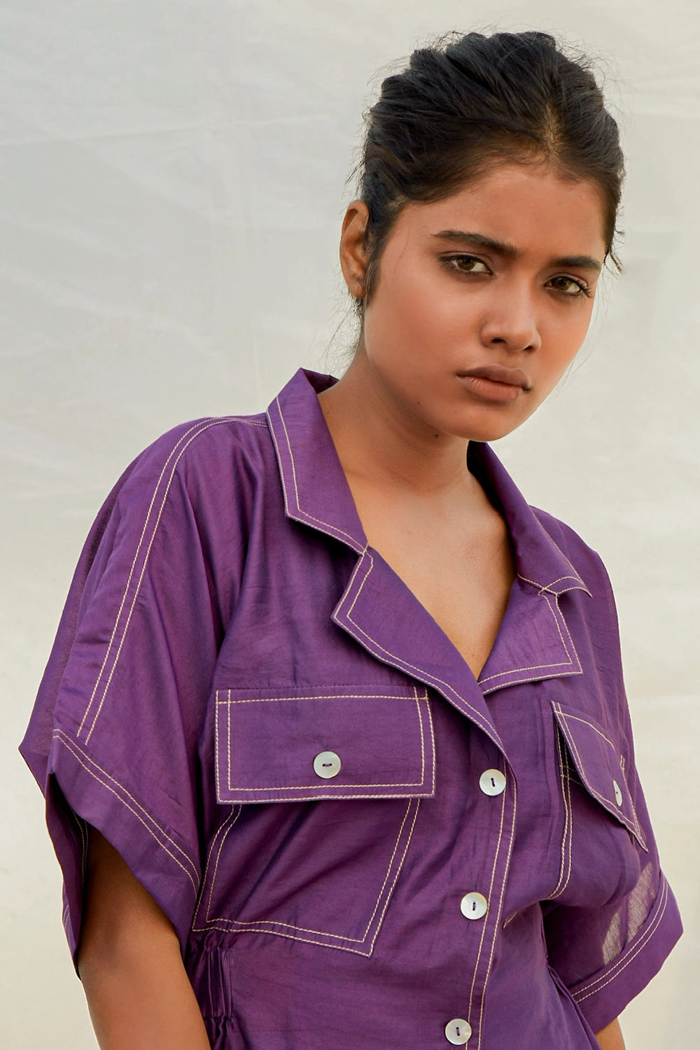 Waist Cinch Purple Shirt