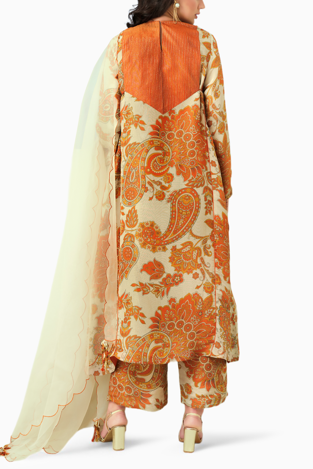 Yoke Embellished Kurta Set with Dupatta