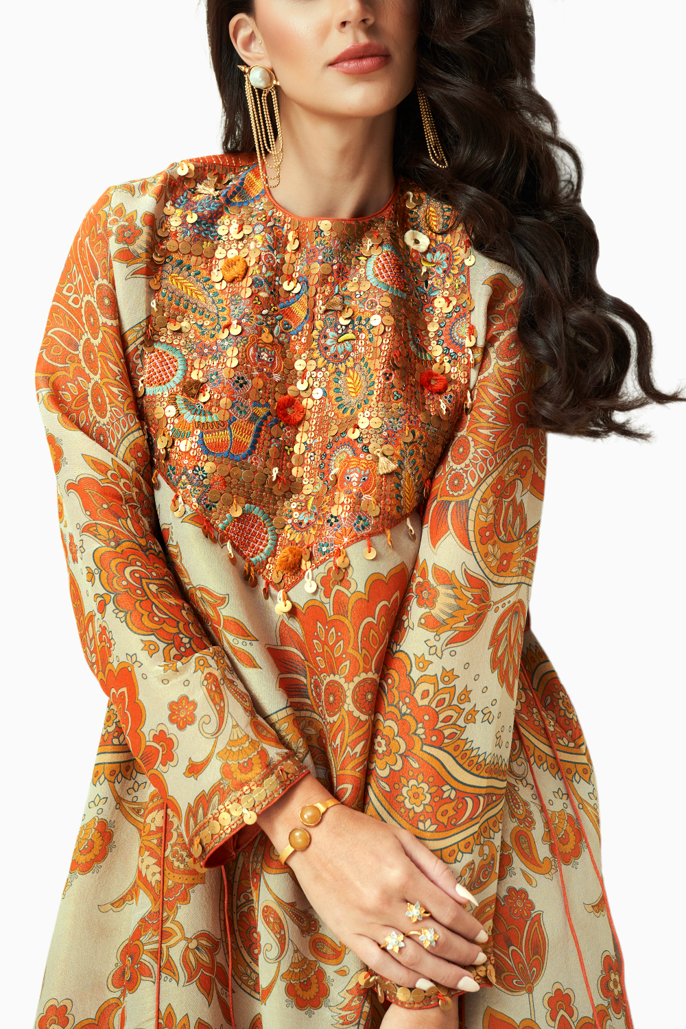 Yoke Embellished Kurta Set with Dupatta