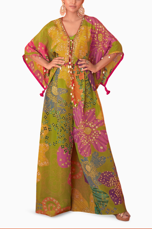Green Printed Tissue Organza Co-ord Set