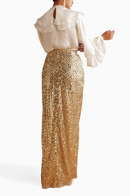 Ivory Antonella Top with Silver Glees Skirt