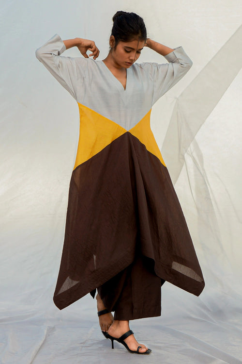 Colour Block Mango Top