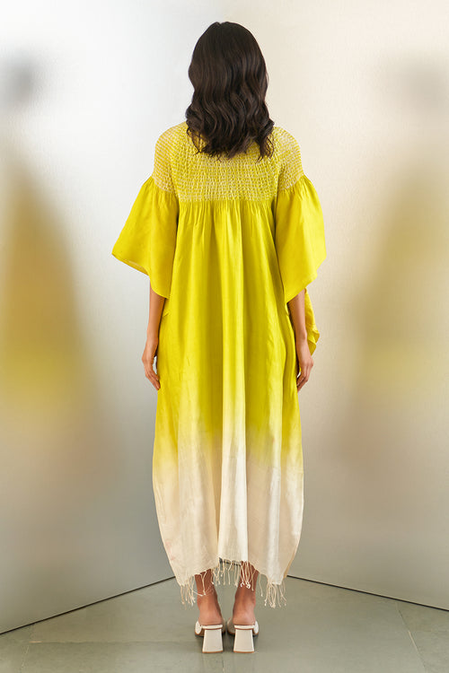Lime Ombre Sector Kaftan