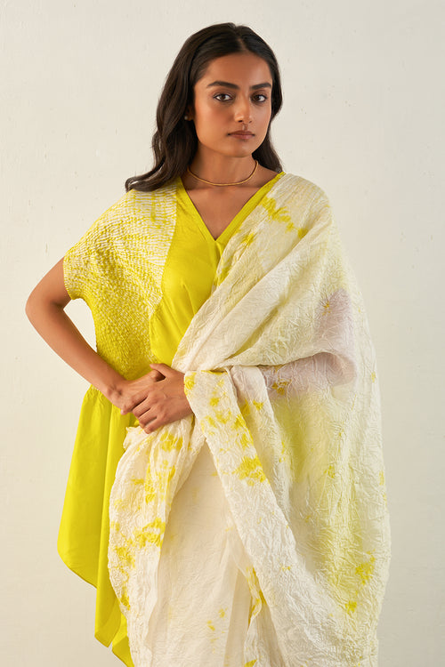 Lime Icicle Saree