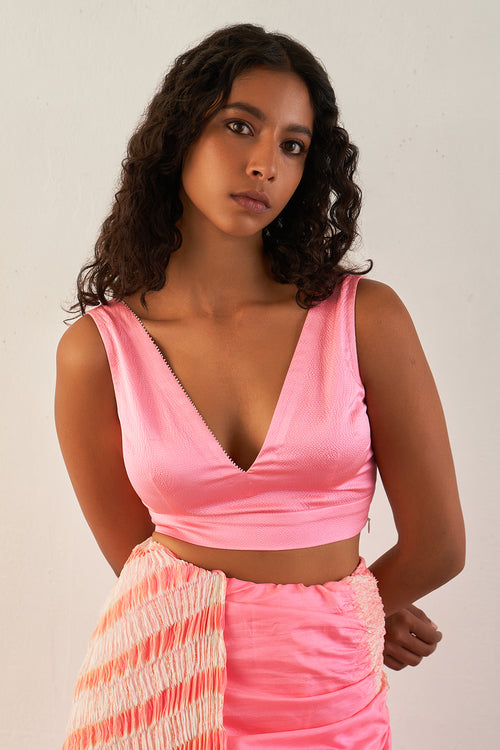 Pink Staple Sleeveless Blouse