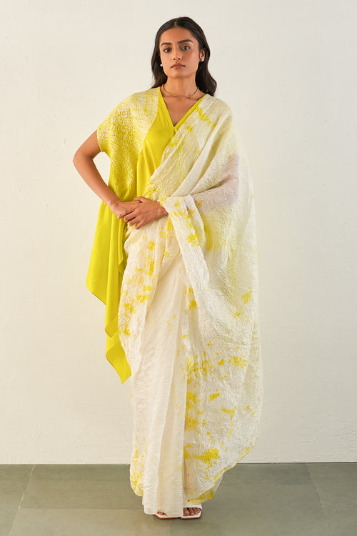 Lime Icicle Saree