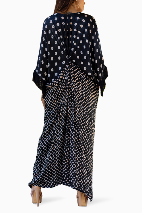 Black Fringe Kaftan