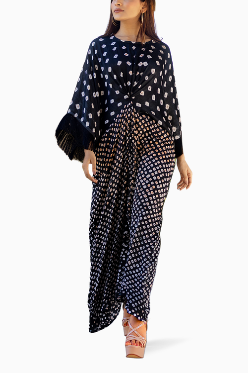 Black Fringe Kaftan