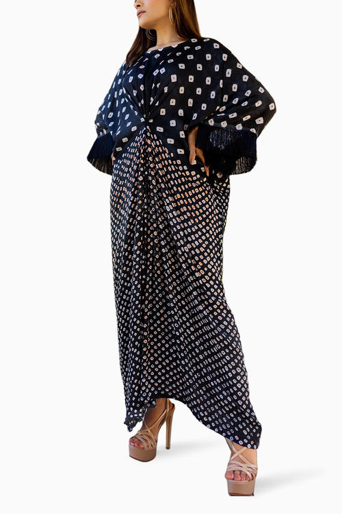 Black Fringe Kaftan