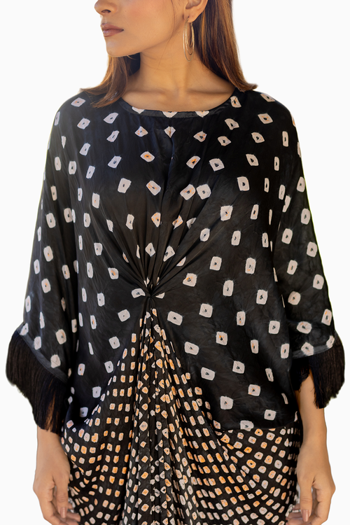 Black Fringe Kaftan
