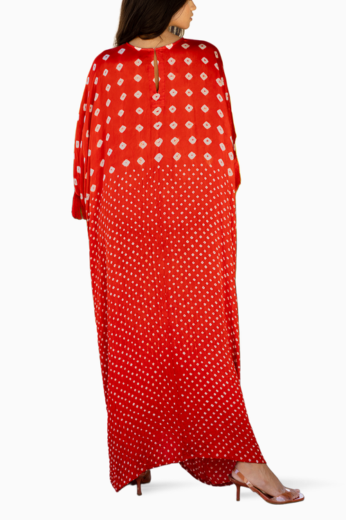 Red Fringe Kaftan