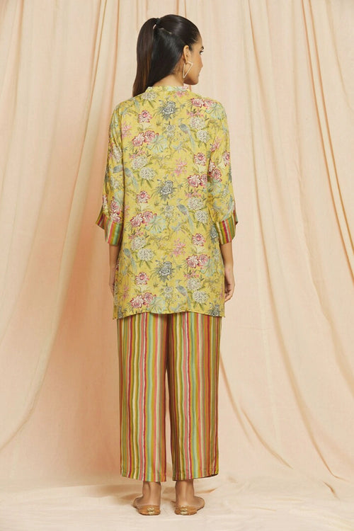 Bird Print Yellow Co-ord Set