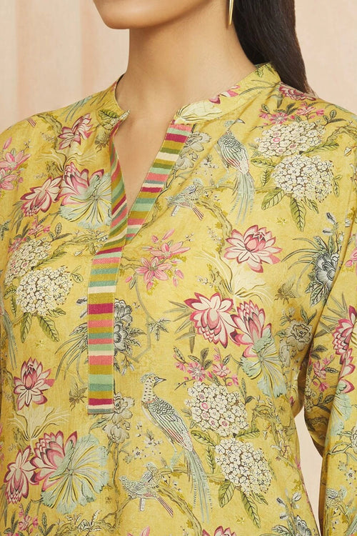 Bird Print Yellow Co-ord Set