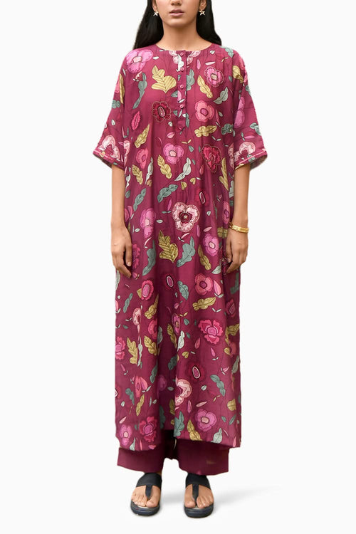 Auburn Kaftan Kurta Set