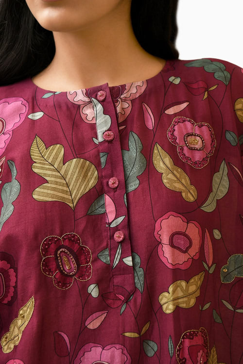 Auburn Kaftan Kurta Set