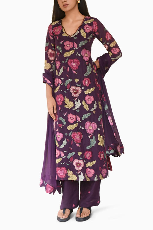 Orchid Wine Kurta Set