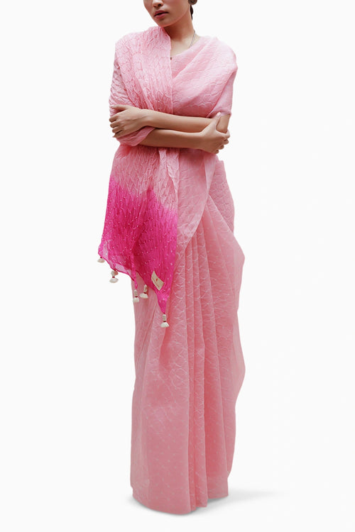 Baby Pink Rani Nisha Saree