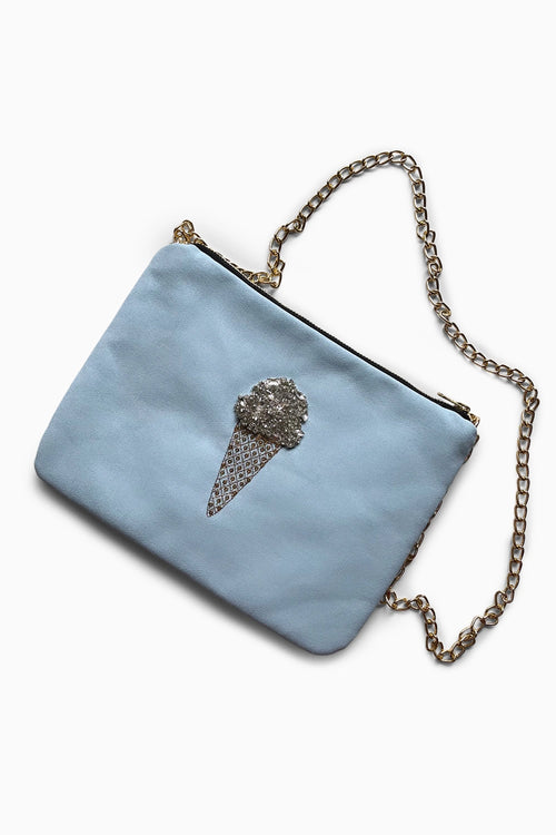Crystals and Minty Blue Ice Cream Pochette