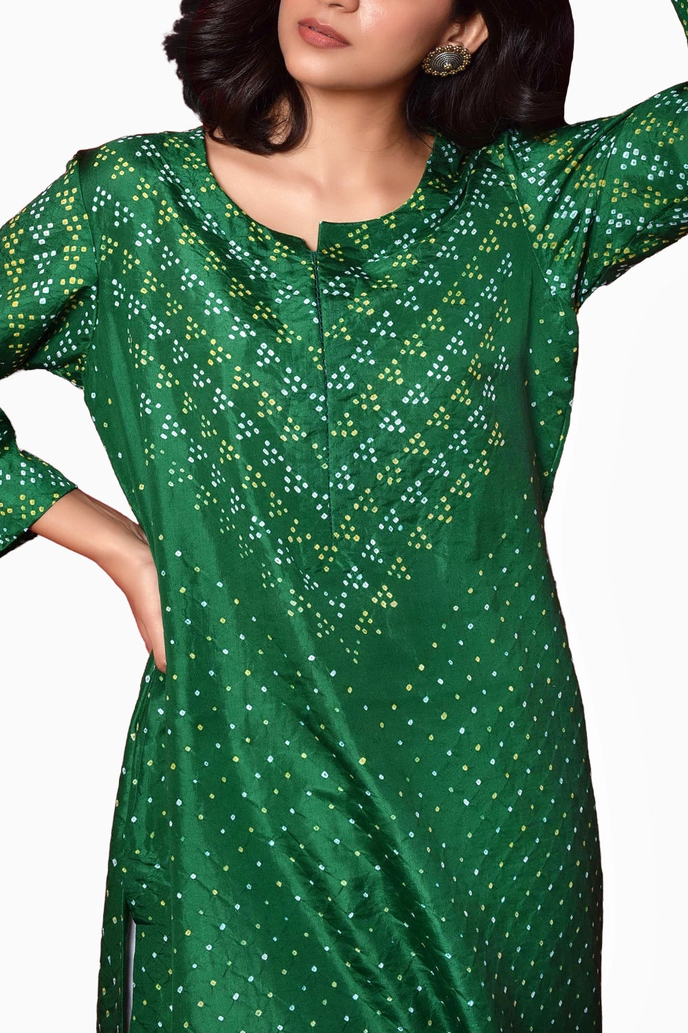 Emerald Green Bandhani Kurta