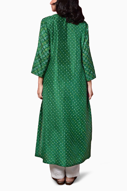 Emerald Green Bandhani Kurta