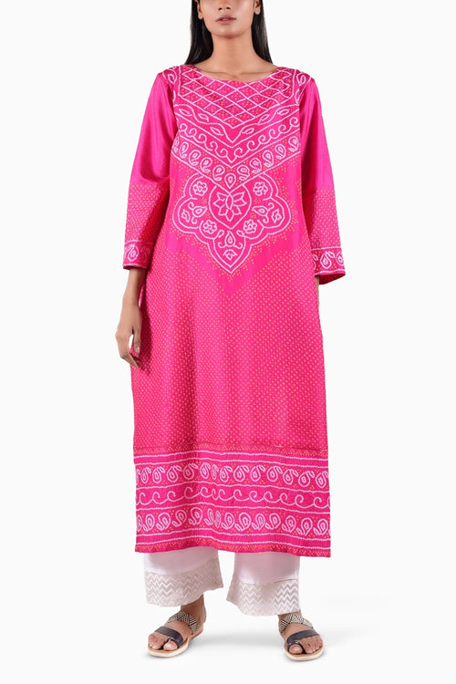 Rani Intricate Silk Kurta
