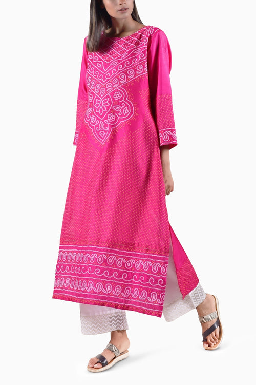 Rani Intricate Silk Kurta