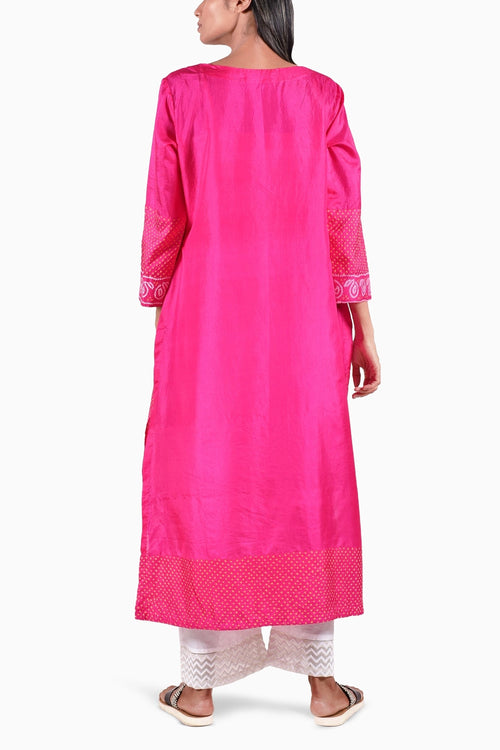 Rani Intricate Silk Kurta