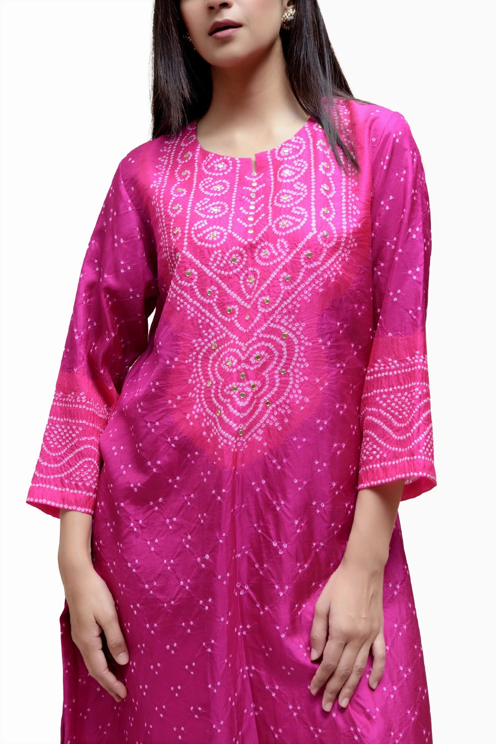 Magenta Aba Bandhani Kurta