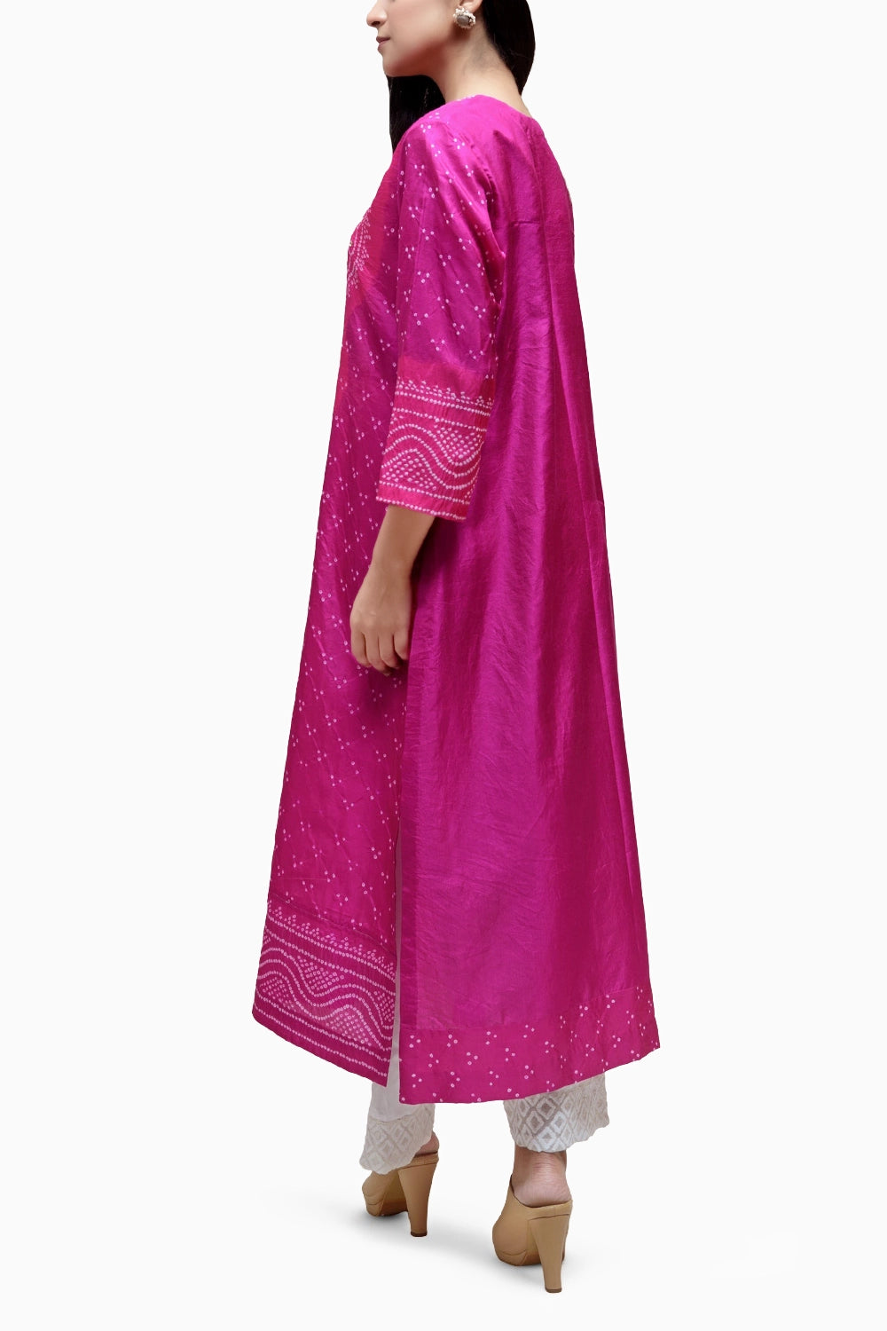 Magenta Aba Bandhani Kurta