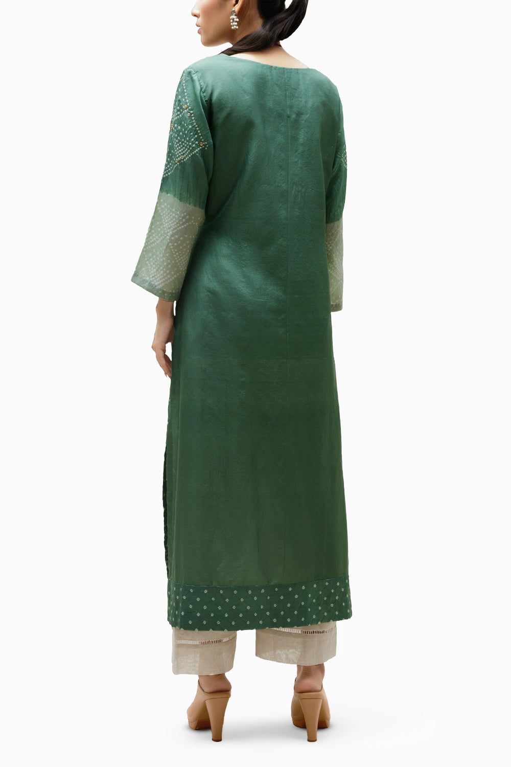 Green Bandhani Kurta