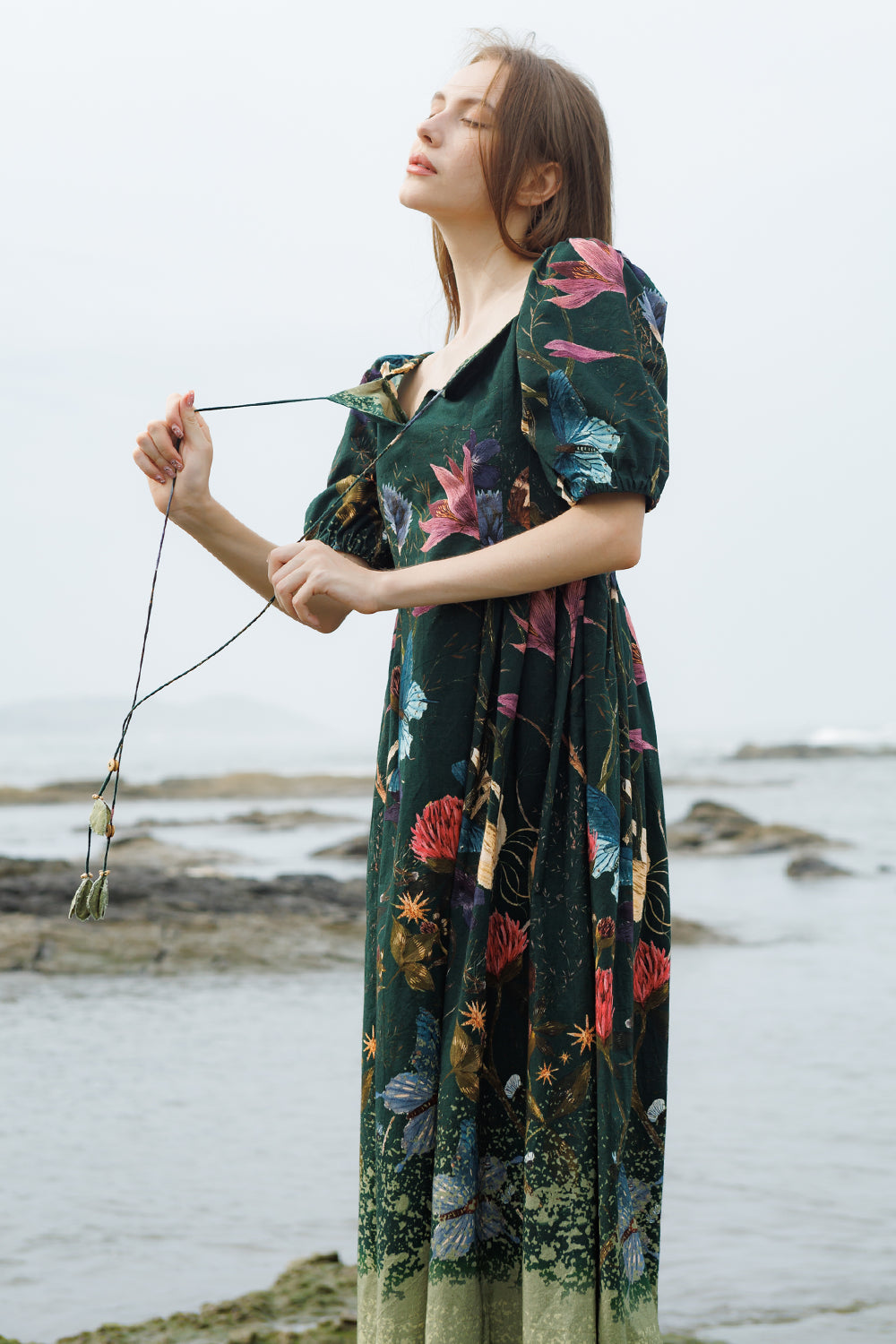 Green Forest Crump Midi Dress