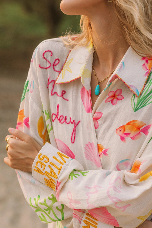 Sugar On The Beach Shirt Dress