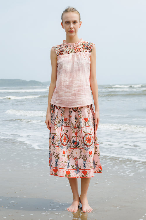 Cloud pink Wisper Skirt Top With Jacket