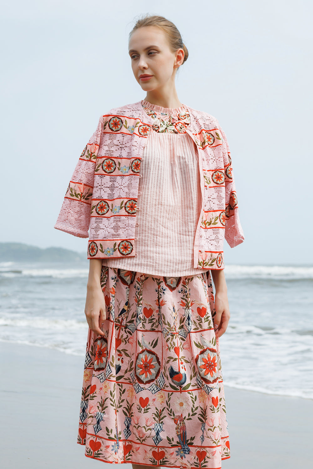 Cloud pink Wisper Skirt Top With Jacket