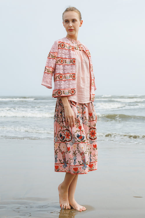 Cloud pink Wisper Skirt Top With Jacket