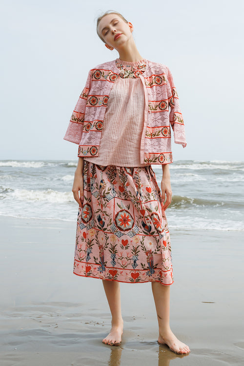 Cloud pink Wisper Skirt Top With Jacket