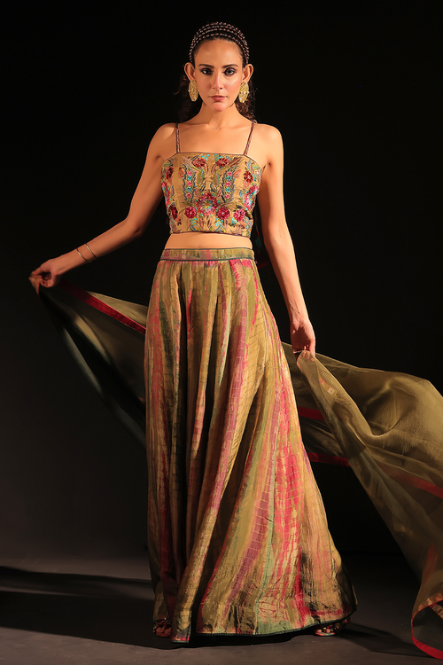Avantika Embroidered Tie-Dye Lehenga Set