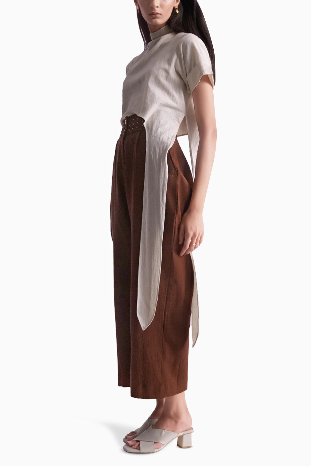 White and Brown Tail Co-ord Set