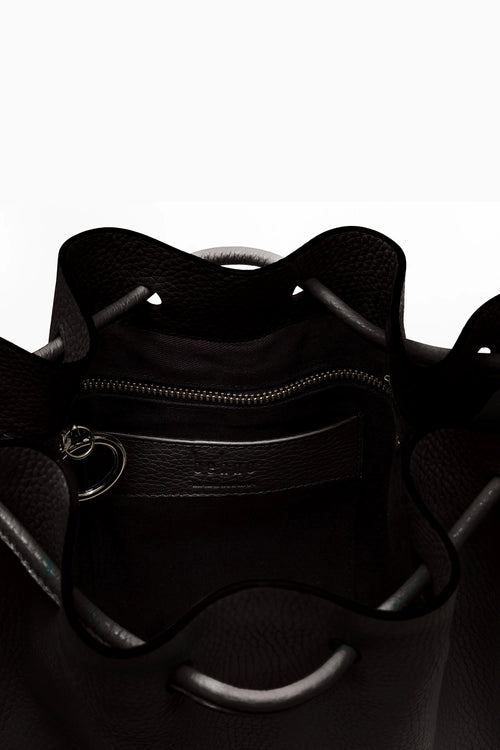 Ina Pebble Black Medium Bag