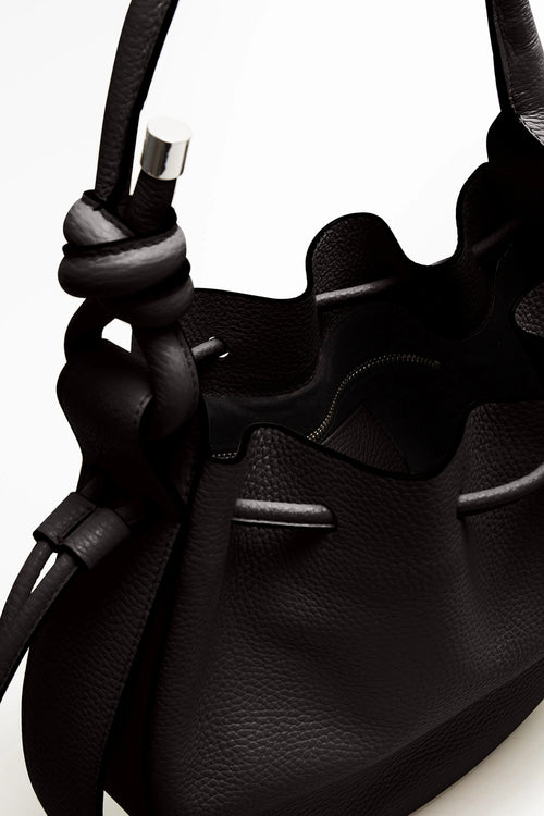 Ina Pebble Black Medium Bag