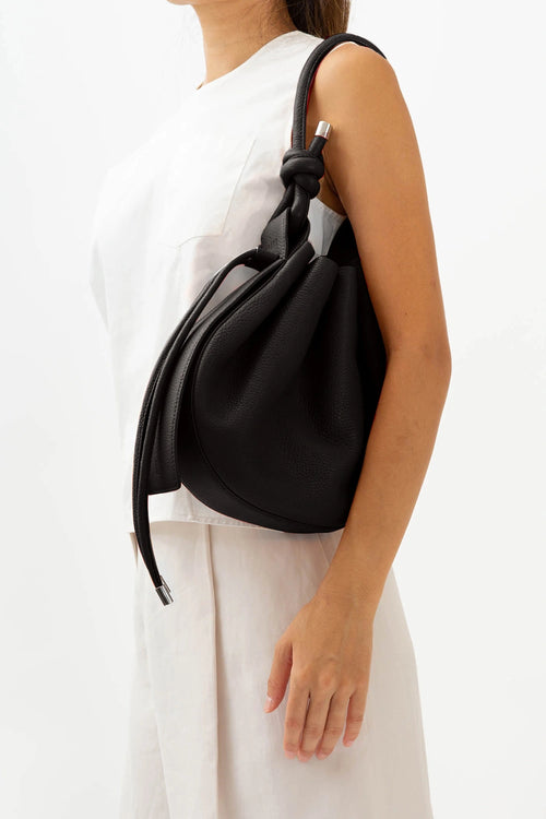 Ina Pebble Black Medium Bag