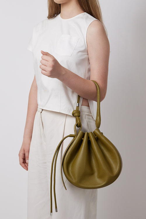 Ina Pebble Olive Medium Bag
