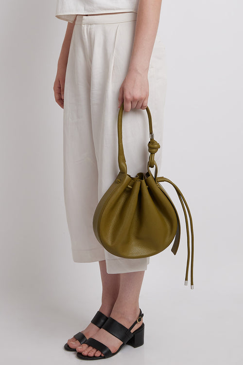 Ina Pebble Olive Medium Bag