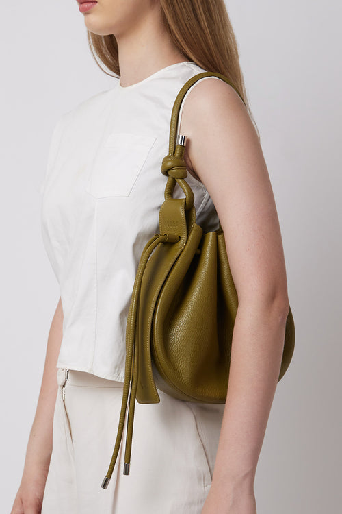 Ina Pebble Olive Medium Bag