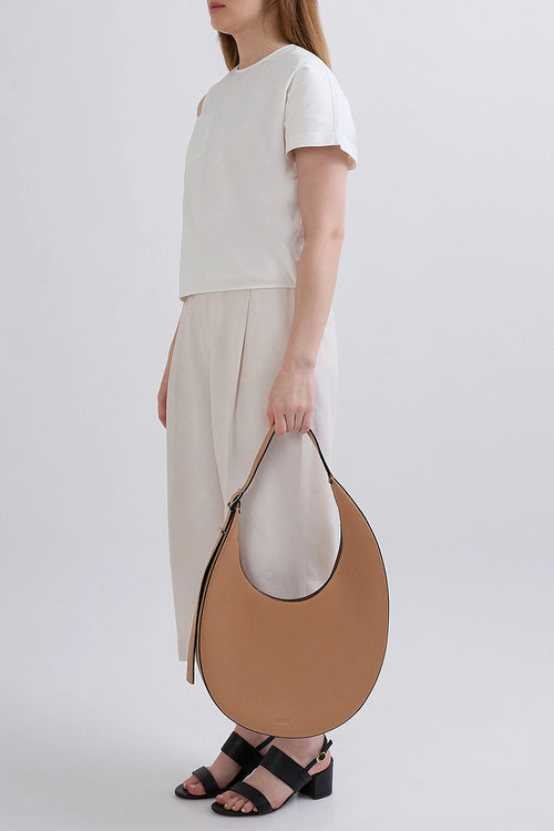 Ina Pebble Almond Large Crescent Bag
