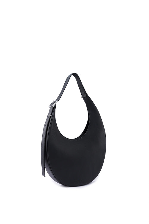 Ina Pebble Black Large Crescent Bag