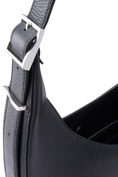 Ina Pebble Black Large Crescent Bag