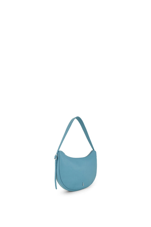 Ina Pebble Sky Blue Crescent Crossbody Bag